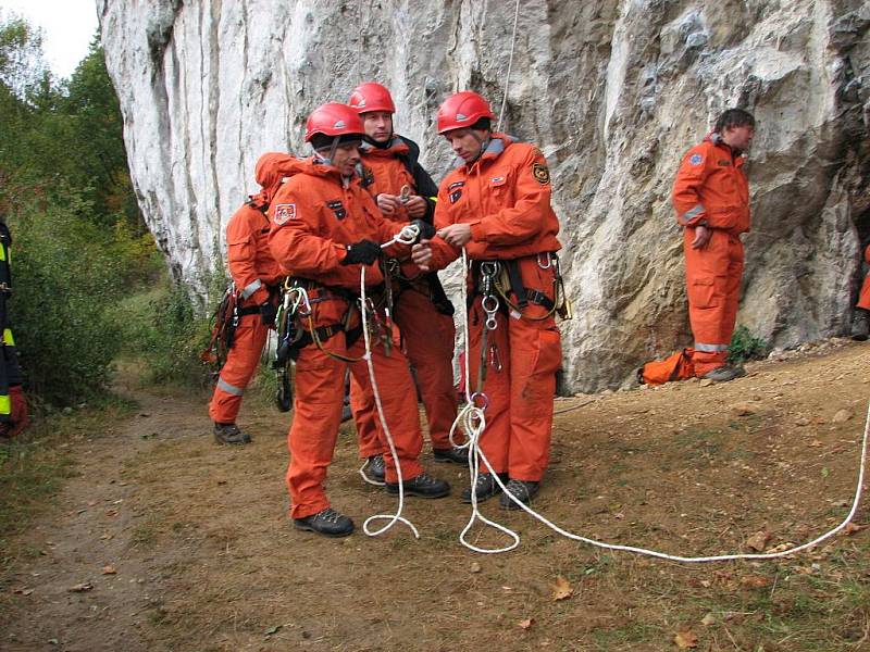 Výcvik lezců v Moravském krasu