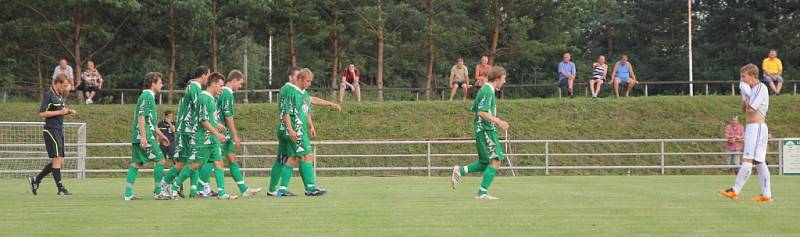 Fotbalisté Rájce-Jestřebí prazili v krajském poháru Slatinu 3:2.