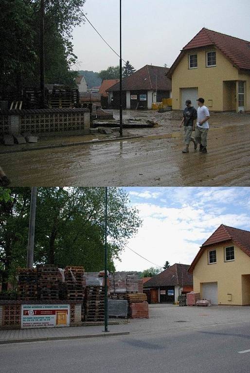 Vzpomínka na Apokalypsu. Sloupem se prohnala v roce 2003 ničivá povodeň.