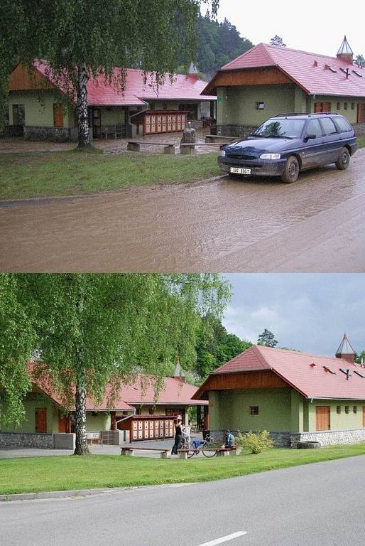 Vzpomínka na Apokalypsu. Sloupem se prohnala v roce 2003 ničivá povodeň.