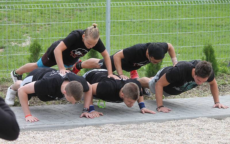 Soustava různých hrazd, kruhy, posilovací lavice. Na tom všem mohou na čerstvém vzduchu cvičit lidé v Adamově.