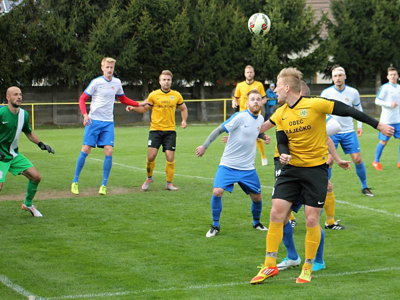 V utkání krajského přeboru podlehli fotbalisté Olympie Ráječko AFK Tišnov 0:2.