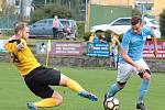 V okresním derby krajského přeboru fotbalistů zvítězila Olympia Ráječko (ve žlutých dresech) v Boskovicích 2:0.