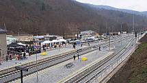 Slavnostní otevření rekonstruované železniční trati mezi Brnem a Blanskem.
