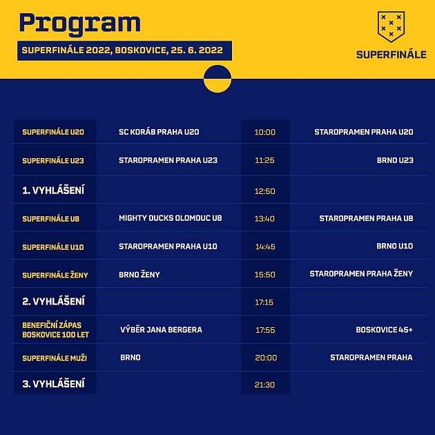 Program Superfinále malého fotbalu