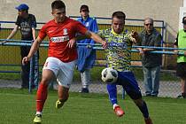 V dalším kole divize prohráli fotbalisté MSK Břeclav (žluté dresy) s FK Blansko 1:4.