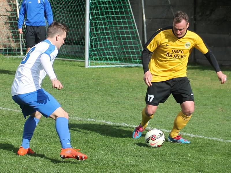 V utkání krajského přeboru podlehli fotbalisté Olympie Ráječko AFK Tišnov 0:2.