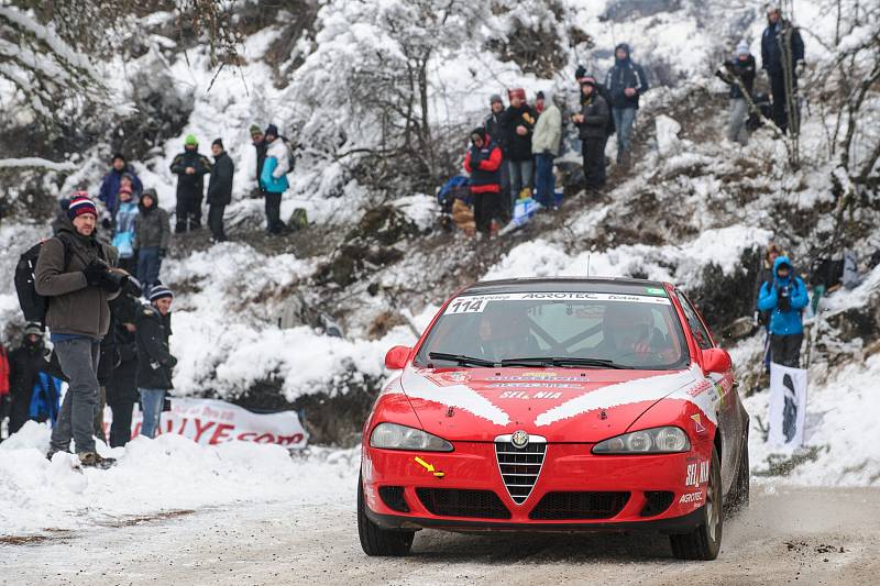 Hustopečská Alfa Romeo 147 s Radou a Jugasem na tratích 83. Rallye Monte Carlo.