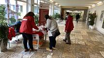 Nákupem koláčů podpořili Jihomoravané hospice Charity. V Břeclavi za něj zaplatil dobrodinec tisíc korun. Rekordní částku darovali i lidé ve Znojmě. Foto: Charita Břeclav