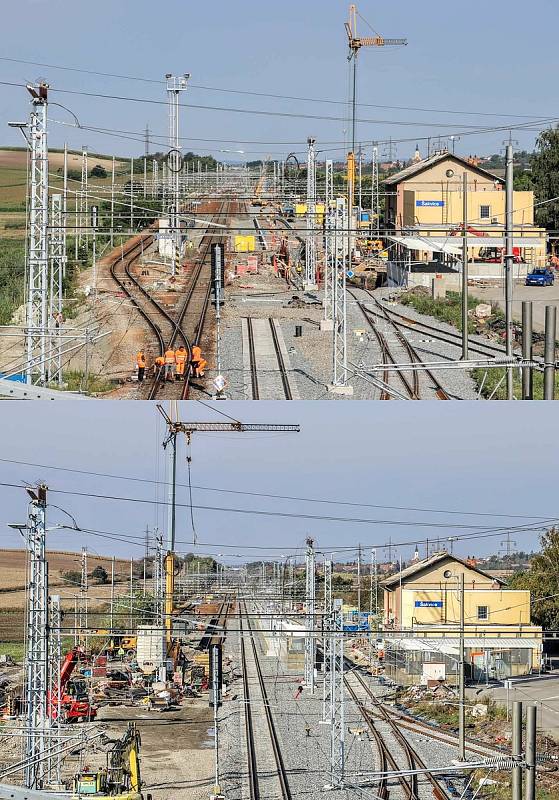 Modernizace železniční trati mezi Šakvicemi a Hustopečemi se blíží ke konci.