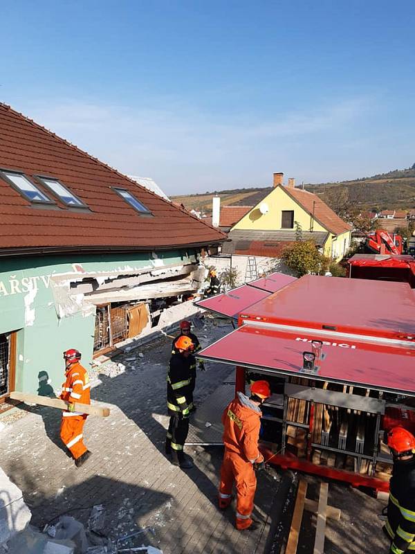 Exploze domu v Perné na Břeclavsku.