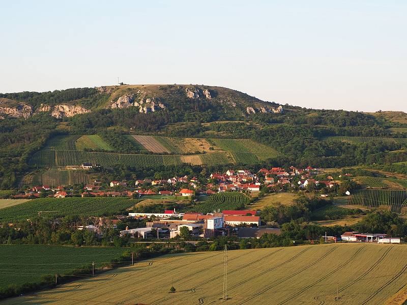 Podvečerní let nad Pálavou na počátku léta.