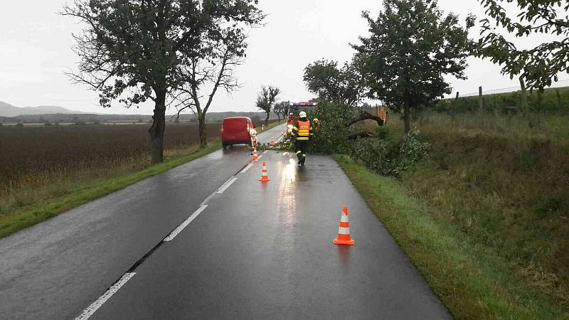 Silný vítr přidělal ve čtvrtek odpoledne a večer práci hasičům na jihu Moravy. Nejvíce těm na Břeclavsku.