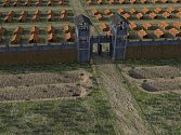 Hypotetická rekonstrukce opevnění tábora římské armády 