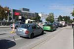 Problémová doprava v centru Břeclavi. Ilustrační foto