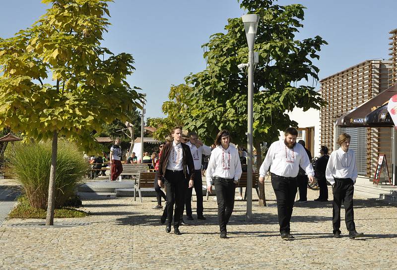 Víno, burčák, cimbálová muzika i divadlo bavily návštěvníky Lázeňského vinobraní v Lednici.