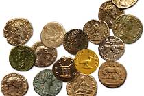 Výběr římských mincí z Hradiska u Mušova (podle: archiv AÚ AV ČR Brno).