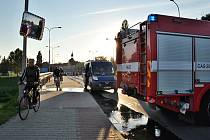 Havárie vodovodního potrubí poškodila zhruba před rokem a půl most přes řeku Jihlavu v Brněnské ulici v Pohořelicích. Foto z doby po havárii.