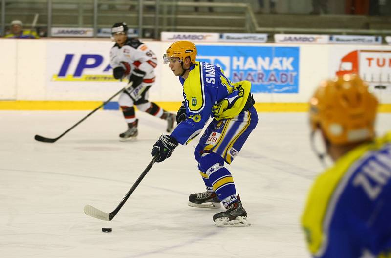 Břeclavští hokejisté hráli znovu jen se čtrnácti hráči. Přesto dokázali vytěžit dva body v malém derby v Brně.