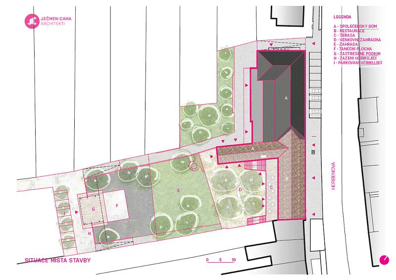 Architektonickou studii pro město Hustopeče zpracovalo studio Ječmen - Caha architekti. Vizualizace: se svolením města Hustopeče