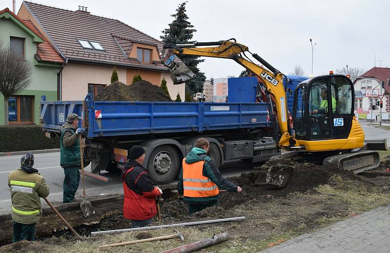 Křižovatka v Sovadinově ulici v Břeclavi