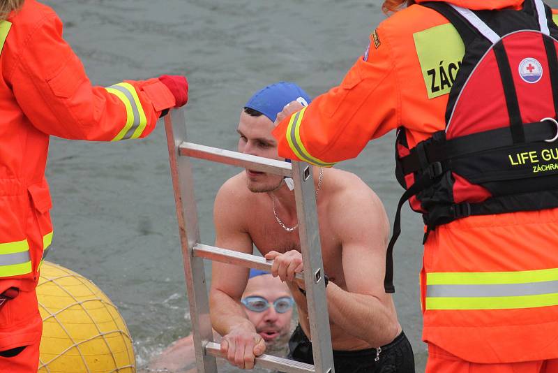 Otužilci plavali v břeclavské Dyji. Voda měla dva stupně Celsia.