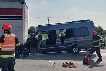 Nehoda na D2 nedaleko Lanžhota na Břeclavsku