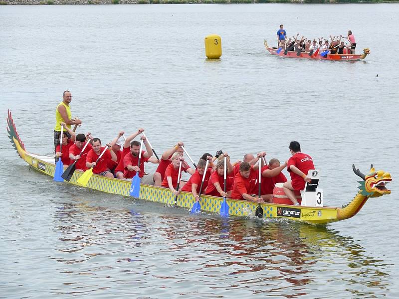 Pálavský festival dračích lodí pod Pavlovem.