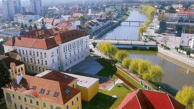 Pohled na město Břeclav. Ilustrační fotografie.