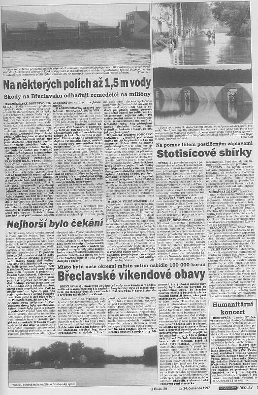 Červencové povodně roku 1997 na Břeclavsku na stránkách Nového života.