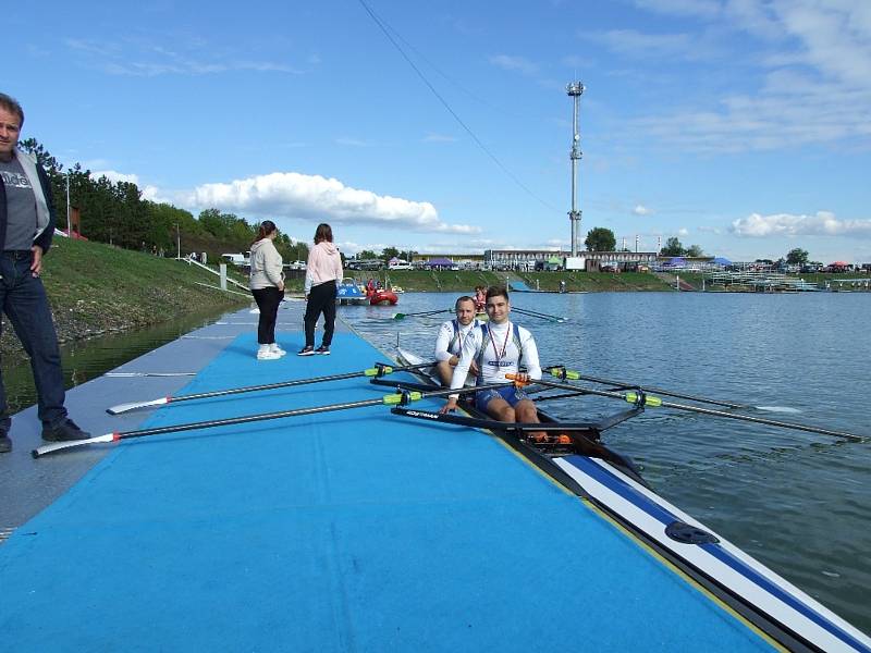 Břeclavští veslaři uspěli na mistrovství republiky. Na snímku Lukáš Nešpor a Adam Dalibor Jurčík.