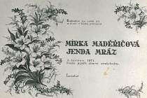 Svatební oznámení, která tvořila malérečka Anastázie Maděřičová ve spolupráci smalérečkou Ludmilou Bartošovou, malířem Josefem Benešem a dalšími.