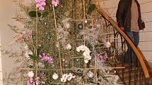 Třicet originálních květinových stylizací vánočních stromků nabídl o víkendu Rybniční zámeček u Lednice. Pestrá expozice, která zahrnovala třeba i vinařský stromek se skleněnými lahvemi, přilákala stovky návštěvníků.