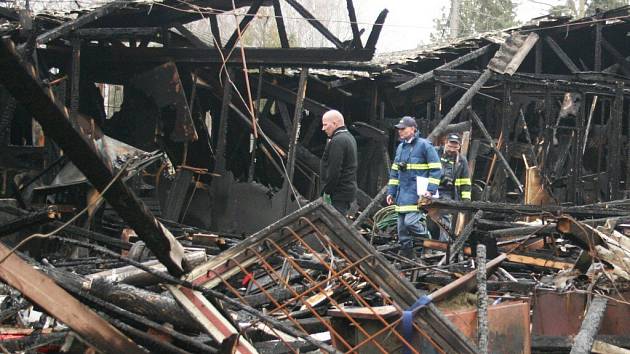 Budova v areálu Slováckého tenisového klubu po požáru.