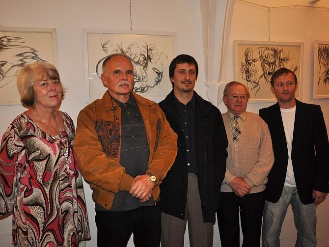 Umělecká skupina Alfons (zleva Grůzová, Janovský, Klak, Demela a Müller).