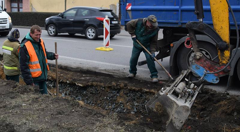 Křižovatka v Sovadinově ulici v Břeclavi