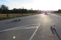 Cyklista po střetu s nákladním autem u Břeclavi podlehl zraněním.