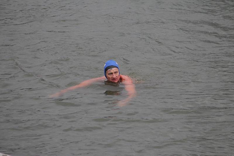 Otužilci plavali v břeclavské Dyji. Voda měla dva stupně Celsia.