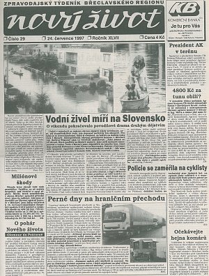 Červencové povodně roku 1997 na Břeclavsku na stránkách Nového života.