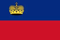 Vlajka lichtenštejnského knížectví.