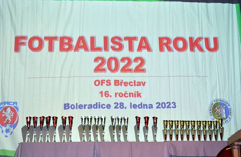 V Boleradicích vyhlásili anketu Fotbalista roku 2022 okresu Břeclav.