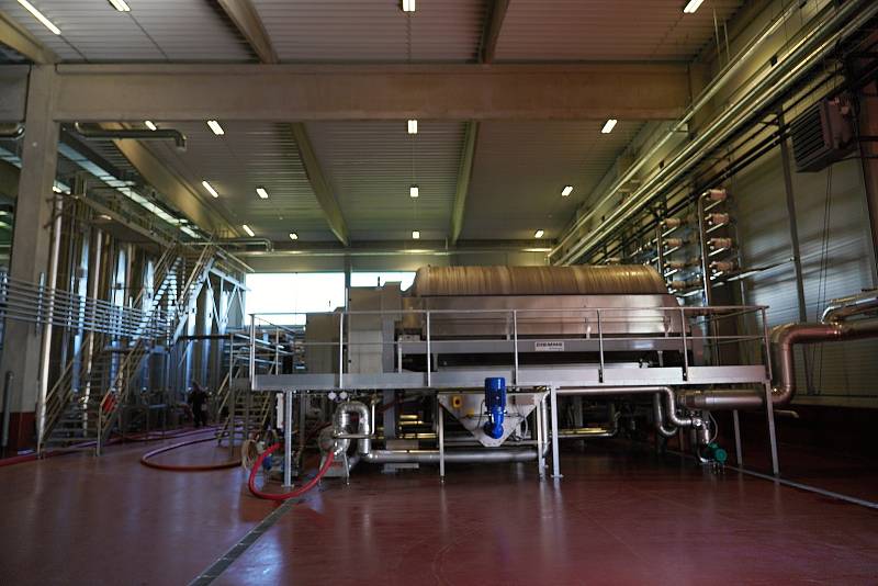 Nová obří lisovna v areálu Víno Mikulov na Břeclavsku zpracuje denně až 240 tun hroznů. Letos je poprvé v plném provozu