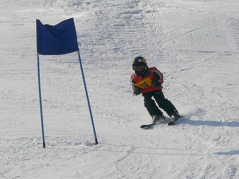 Ideální počasí na svah přilákalo stovky závodících lyžařů.