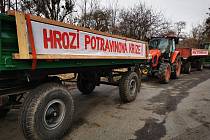 Také zemědělci z Břeclavska vyrazili na protest ke slovenským hranicím.