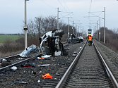Nehoda vlaku s osobním autem u Šakvic.
