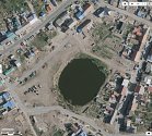 Letecké snímky zachycující pohled na obce zasažené tornádem. A to v roce 2018 před katastrofou, krátce po ní a na konci července. Na snímku rybník v Mikulčicích.