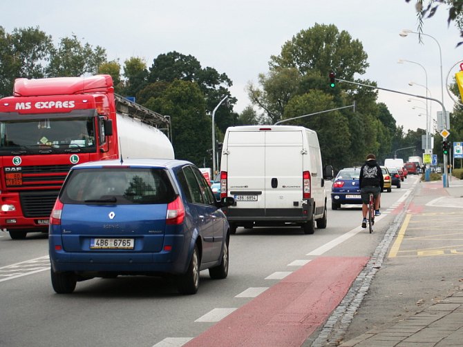 Dopravní zácpy v Břeclavi. Ilustrační foto.