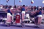 CVIČENÍ V LANŽHOTĚ. V roce 1965 předcházelo III. celostátní spartakiádě také cvičení na stadionu v Lanžhotě.