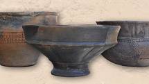 Ukázky germánské keramiky ze sídliště v Pasohlávkách.