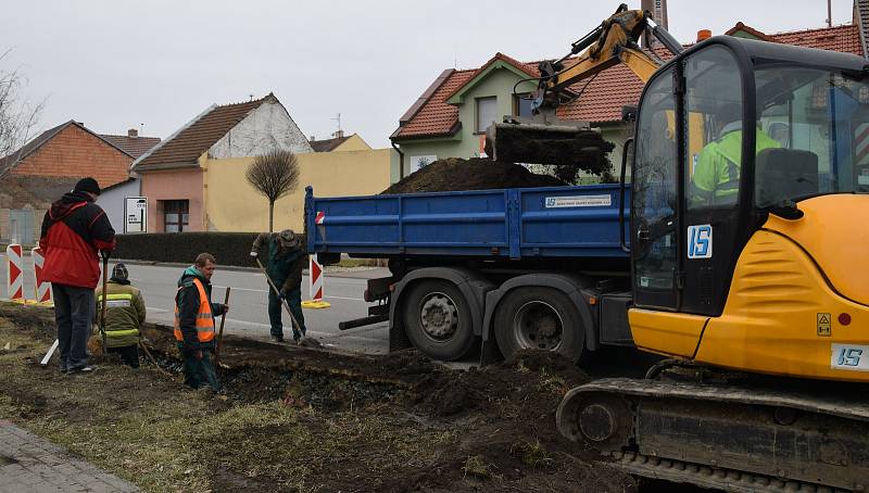 Křižovatka v Sovadinově ulici v Břeclavi